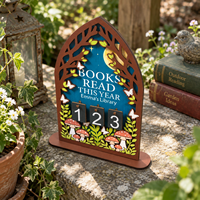 Compteur de lecture en bois sur le thème de la forêt, affichage numérique à feuilletage pour livres lus cette année, pour les amateurs de livres et la décoration de bibliothèque à domicile