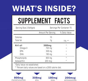 OEM Antarktika Krill Yağı Yumuşak Kapsül Şeklinde Omega 3 EPA, DHA, Astaksantin Fosfolipit Takviyesi, Kemik ve Eklem Desteği İçin - Product Image 2