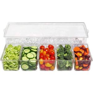 Accessoires de bar Glam, plateau à condiments en plastique et PET, <span class=keywords><strong>bac</strong></span> à glace réfrigéré avec plateau à garniture <span class=keywords><strong>pour</strong></span> servir des boissons et des collations - Product Image 1