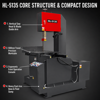 Scie à ruban verticale compacte en métal HL-5135, gorge de 350 mm, course de 500 mm, pour la découpe de plaques