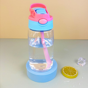 <b>Cute</b> Kids Tritan Straw Cup with Duckbill Silicone Spout 16oz Leakproof Portable Handheld Water <b>Mug</b> for Preschool Daily Drinking - Product Image 5
