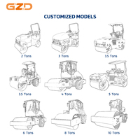 Rouleau compresseur routier à double tambour GZD, 30KN, 500kg, moteur diesel refroidi par air, mini-compacteur routier