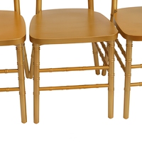 Chaise d'événement moderne dorée de style Chiavari, chaise de banquet en bois pour mariage, idéale pour la location en hôtel et salle de réception
