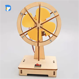 Quạt điện di chuyển bằng gỗ thân thiện với môi trường, đạt chứng nhận CE, đồ chơi khoa học kỹ thuật STEM, bộ đồ chơi giáo dục tương tác giữa cha mẹ và con cái - Product Image 2