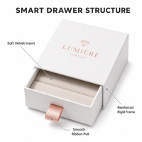 Boîte à bijoux carrée blanche mate avec logo en feuille d'or, d'argent et de rose gold, ensemble d'emballage cadeau personnalisé