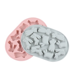 MUYULINS Factory Easter 11-Cavity Rabbit Carrot Shaped LFGB Non-Stick BPA-Free <b>Silicone</b> Cake Decorating Mold - Product Image 1