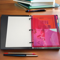 Separadores de pestañas de archivo de índice de papel en blanco transparente de plástico personalizado, divisor de página de índice de libro de notas con bolsillos para carpeta de anillas
