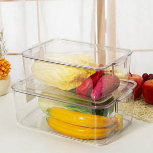 Rõ ràng Stackable tủ lạnh tổ chức có nắp đậy linh hoạt chức năng lưu trữ nhà bếp hộp <span class=keywords><strong>container</strong></span> cho tủ lạnh trái cây thực phẩm lưu trữ bin - Product Image 3