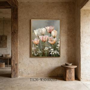 Quadro su Tela Incorniciato con Fiori <span class=keywords><strong>di</strong></span> Tulipano Romantici per Camera da Letto e Soggiorno - Product Image 2
