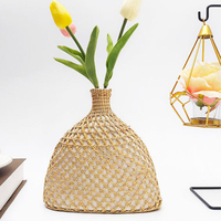 Vase en verre transparent en forme de cane de paille, style pastoral, minimaliste, bohème, pour table, support de fleurs tulipes, décoration pour mariage, fête des mères, maison