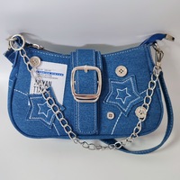 Nouveau sac sous le bras en toile denim style Y2K, design tendance avec chaîne