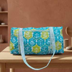 Sac de voyage matelassé de luxe, style week-end, grande capacité, fermeture éclair en coton - Product Image 3
