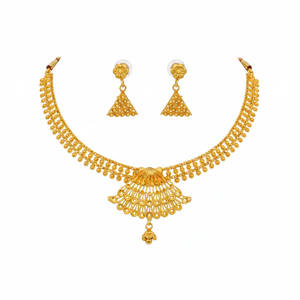 24k Gold Plated Elegant Gold Necklace and <b>Earring</b> Set Vintage Style for Weddings Parties Engagements Anniversaries Gift - Product Image 2