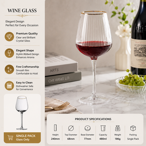 Calice in Cristallo per Vino Rosso Stile Europeo Moderno di Lusso con Logo Stampato, 1 Pezzo - Product Image 1