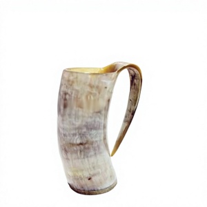 Mug à boire en corne de buffle fait main, design luxueux et écologique, forme de corne de Viking, pour bière et café, exportation mondiale Falak - Product Image 1