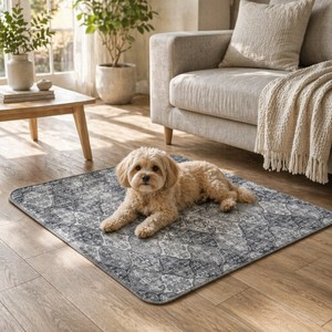 Tapete Absorbente para Mascotas con Diseño de Mandala Persa Gris Oscuro, Lavable, Antideslizante, <span class=keywords><strong>Protector</strong></span> de Piso, Ideal para Entrenamiento de <span class=keywords><strong>Perros</strong></span> - Product Image 5