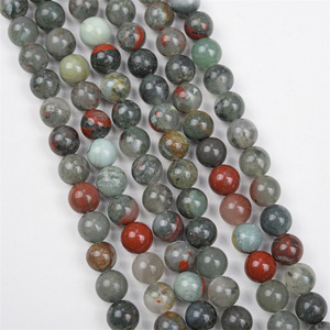 Pietra Naturale Africana di Sangue, Perle Rotonde Sciolte per Guarigione, Modello Jewelrytopia 02477-1 Certificato CNAS - Product Image 4