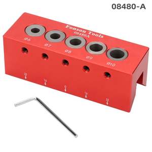 Oem Tebak W-124 Localizador de perforación para carpintería, 6/7/8/9/10mm, plantilla de centrado de 5 orificios para espigas de aluminio, guía para taladro escalonado - Product Image 6