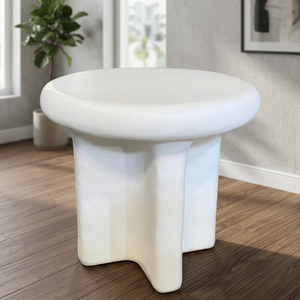 Modern Organic Fiber Concrete Side <b>Table</b> Sculptural Accent <b>Table</b> Lightweight GFRC Indoor Outdoor Furniture - Product Image 5