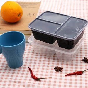 3 Compartment Takeaway Microwavable <b>Container</b> Disposable <b>Plastic</b> Food <b>Container</b> with Lid for Meal Fast Food - Product Image 4