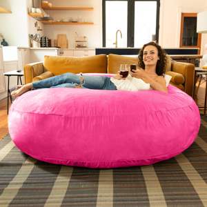 DB Jaxx 6ft Cocoon Large <b>Adults</b> <b>Bean</b> <b>Bag</b> <b>Chair</b> Fuchsia Contemporary Design with Cotton & Foam Fill Features Storage - Product Image 1
