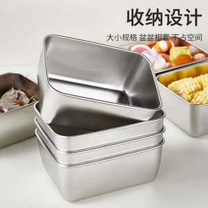 Food Storage Container Stainless Steel Rectangle <b>Clip</b>-on Lid Camping Outdoor Use - Product Image 3