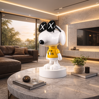 Sculpture d'animal en fibre de verre de style Snoopy personnalisée Jingyue, tendance, décoration intérieure pour salon, ornement