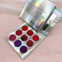 Palette de fards à paupières holographiques de luxe pour maquillage en marque blanche, avec logo personnalisé, fards scintillants et mats, sans cruauté animale