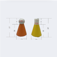 Bouteilles cosmétiques jaunes personnalisées, pot à crème triangulaire de luxe avec couvercles ronds, flacon pompe à lotion en plastique vide