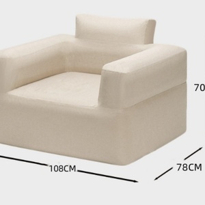 PVC <b>Inflatable</b> <b>Sofa</b> with Oxford Fabric Cloth Cover 108*78*70 CM Built-in Air Pump Easy Inflation for Indoor and Outdoor Camping - Product Image 2