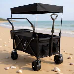Carrito Plegable Todoterreno Koafax con Ruedas con Freno, Negro, para Playa y Compras - Product Image 2
