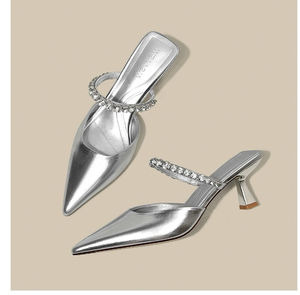 ए 1128 महिलाओं को चप्पल में जूते के हीरे की नुकीली पैर की ऊँची एड़ी के आकार के बड़े आकार 35-42 - Product Image 3