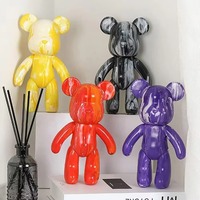 En stock Figurine d'ours noir Artcaft pour peinture fluide, 18cm/23cm/33cm/53cm/72cm/100cm de haut Surface givrée DIY Ours fluide