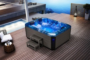 Jacuzzi roses pour 2 personnes, bain à bulles acrylique bleu, <span class=keywords><strong>spa</strong></span> <span class=keywords><strong>intex</strong></span>, jacuzzi, plein air - Product Image 2
