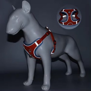 Harnais de luxe pour chien en daim/polyester, réglable, respirant, doux, réfléchissant, avec boucle de fermeture et rubans, vente en gros pour animaux de compagnie - Product Image 5