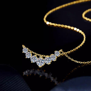 Collar con Colgante de Moissanita de Talla Redonda de 0.5 ct en Plata de Ley 925 para Mujer Joyería al por Mayor - Product Image 5