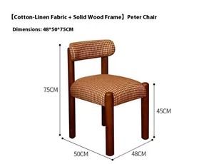 Silla de Comedor Gorange de Estilo Nórdico Retro Moderno y Sencillo, Respaldo Lily, Madera Maciza, Tapicería de Tela, Muebles para el Hogar, Cafetería y <span class=keywords><strong>Restaurante</strong></span> de Lujo - Product Image 6