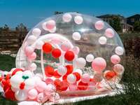 Tente bulle transparente de luxe, gonflable, pour camping extérieur, maison de camping personnalisée en PVC, tente de glamping pour présentation en resort