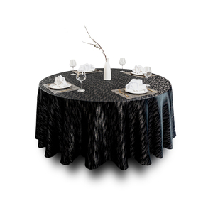 Customized Branded Antic <strong>Black</strong> Satin Banquet Round Party Hotel Wedding Banquet <strong>Table</strong> <strong>Clothes</strong> - Product Image 4