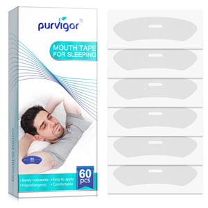 PURVIGOR marque privée anti-ronflement doux pour la peau 60 pièces ruban buccal avec logo personnalisé pour la respiration nasale - Product Image 5