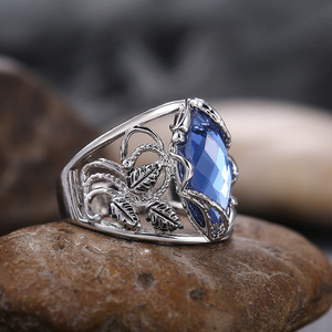 Grande Anello Blu Marquise per Donne, Elegante Accessorio da Dito per Feste e Matrimoni, Idea Regalo - Product Image 6