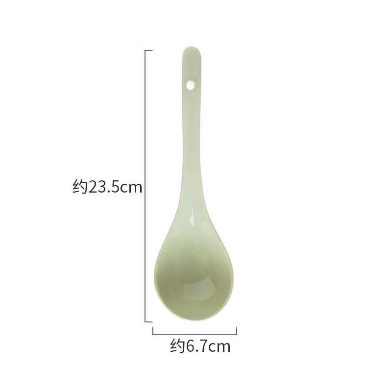 Cuchara grande con estampado de piedras - Verde leche