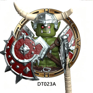 Figurine de guerrier orque médiéval fantastique, blocs de construction, armure, bouclier, arme, jouet en briques pour collection ou cadeau - Product Image 3