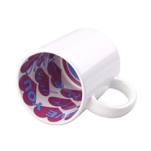 Mug personnalisé Auplex en porcelaine 11oz avec logo, intérieur peint, couleur blanche, impression vierge, cadeau de la Saint-Valentin pour sublimation - Product Image 2
