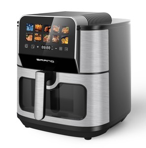 Friteuse à air numérique intelligente 2100W 8L en acier inoxydable avec double chauffage inférieur, 10 programmes et écran couleur – Appareil de cuisine - Product Image 2