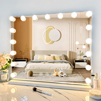 Miroir de maquillage LED de table pour la maison, 3 couleurs de lumière, tactile, à intensité variable, rotatif à 360°, pour coiffeuse