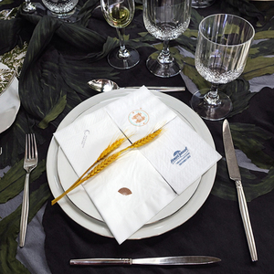 Bán Buôn Tùy Chỉnh Cá Nhân Dùng Một Lần In Ấn Serviettes Khăn Giấy Gói Với Logo Airlaid Giấy Ăn Tối Khăn Ăn - Product Image 1