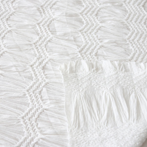 Tela elástica de poliéster sólido de Jacquard blanco de punto de alta calidad con patrón personalizado Nuevo diseño - Product Image 4
