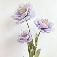 Fleur géante artisanale en organza/gaze lumineuse effet jade, pivoine, fleur de thé de montagne, idéale pour la décoration de fenêtres de mariage