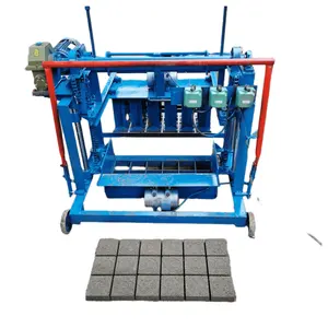 Practical KM4-45 mobile concrete block machine Produces solid bricks with concave-convex patterns for decorative walling